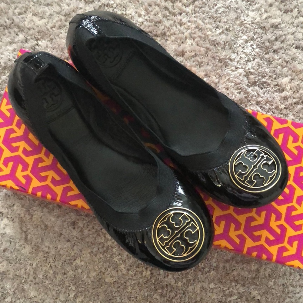 💕💕Tory Burch Black Reva Ballerina Flats💕💕
